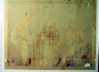 Reverse after de-mounting and gelatin treatment.
Note the multiple paper patches and tears. In the lower right section there had been mold growth which caused structural weakness and eventually was the cause of minor paper loss.