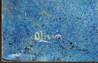 Close up of artists' signature at lower left
