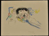 ORIGINAL DRAWING BY MARC CHAGALL, REVE FAMILIER