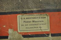 Label by previous conservator - Poster Mounters from Philadelphia, PA.