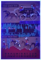 Frontierland Triple, Disneyland Attraction poster