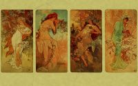 four seasons by Aphonse Mucha