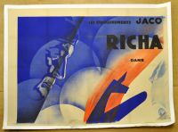 Linenbacked and restored French 4 panel, 4 De L'Aviation "The Lost Squadron", each panel is individually linen backed, 1 of 4, water damage along bottom edge causing warping