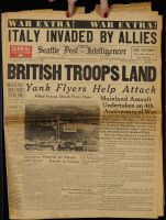 Newspaper British Troops Land