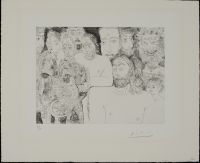 Foule Masculine Moqueuse et Méprisante by Pablo Picasso