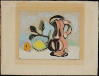 Nature morte au citron et un pichet rouge by Pablo Picasso