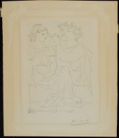 Flûtiste et Jeune Fille au Tambourin by Pablo Picasso