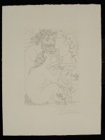 Sculptor and Model Seated Before Sculpured Head