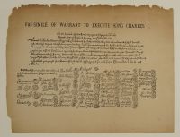 Fac simile of Warrant to Execute King Charles I 