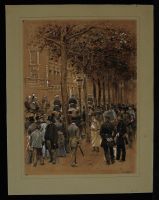 Etat major du ministre de la Guerre defilant dans les rues de Paris