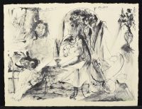 Young Fawn, Woman, and Child