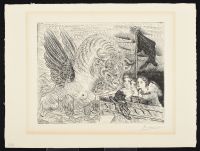 Taureau Aile Contemple Par Quatre Enfants