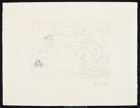 Reclining Sculptor and Model by Window, Vollard Suite B.173