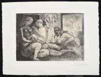 Quatre Femmes Nues Et Tete Sculptee