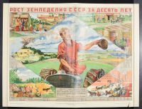 Five Scenes Two Left Two Right Diamond Scene Center with Red Smock Farmer