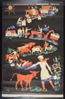 Russian Farmers and Calf