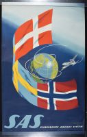 SAS Scandinavian Airlines System _ Globe w/ Flags 