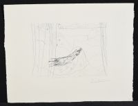 Minotaur and Woman behind a Curtain