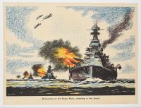 Battleships of the Royal Navy Steaming in Line Ahead