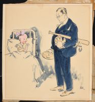 Man with Baseball bat and glove