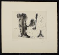 Oil Painter with Bearded Model and Spectator