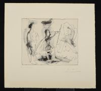 Peintre at Modele nu Assis une Spectatrice