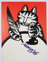 Writing Kitty - Mounted (Poster)